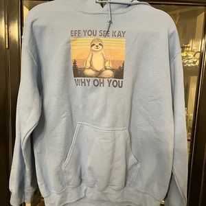 Hoodie with Sloth graphic- never worn